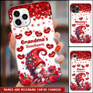 Red heart Grandma Mom Sweethearts Kids Personalized Phone Case