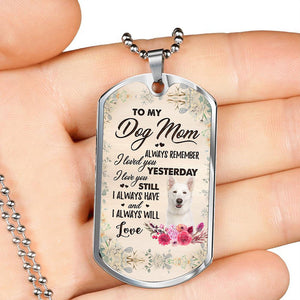 Dog Mom-WHITE German Shepherd-Luxury Necklace