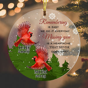 Personalized Remembeting is Easy Cardinal Butterfly Christmas Ornament