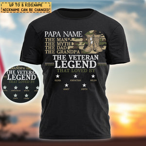 Personalized Veteran Gift For Father The Legend Custom T-Shirt