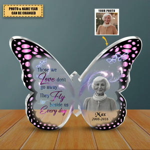 Personalized Memorial Butterfly-Shaped Acrylic Plaque