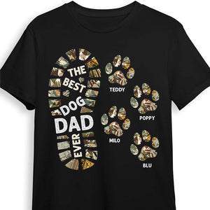 Personalized T-Shirt Dog Dad Foot Print Shirt