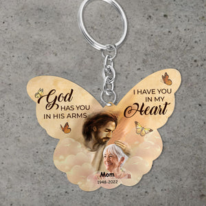 I Have You In My Heart Personalized Butterfly Keychain