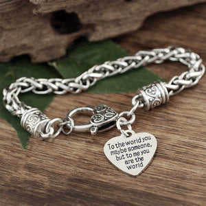 To me you are the world Antique Silver Bracelet
