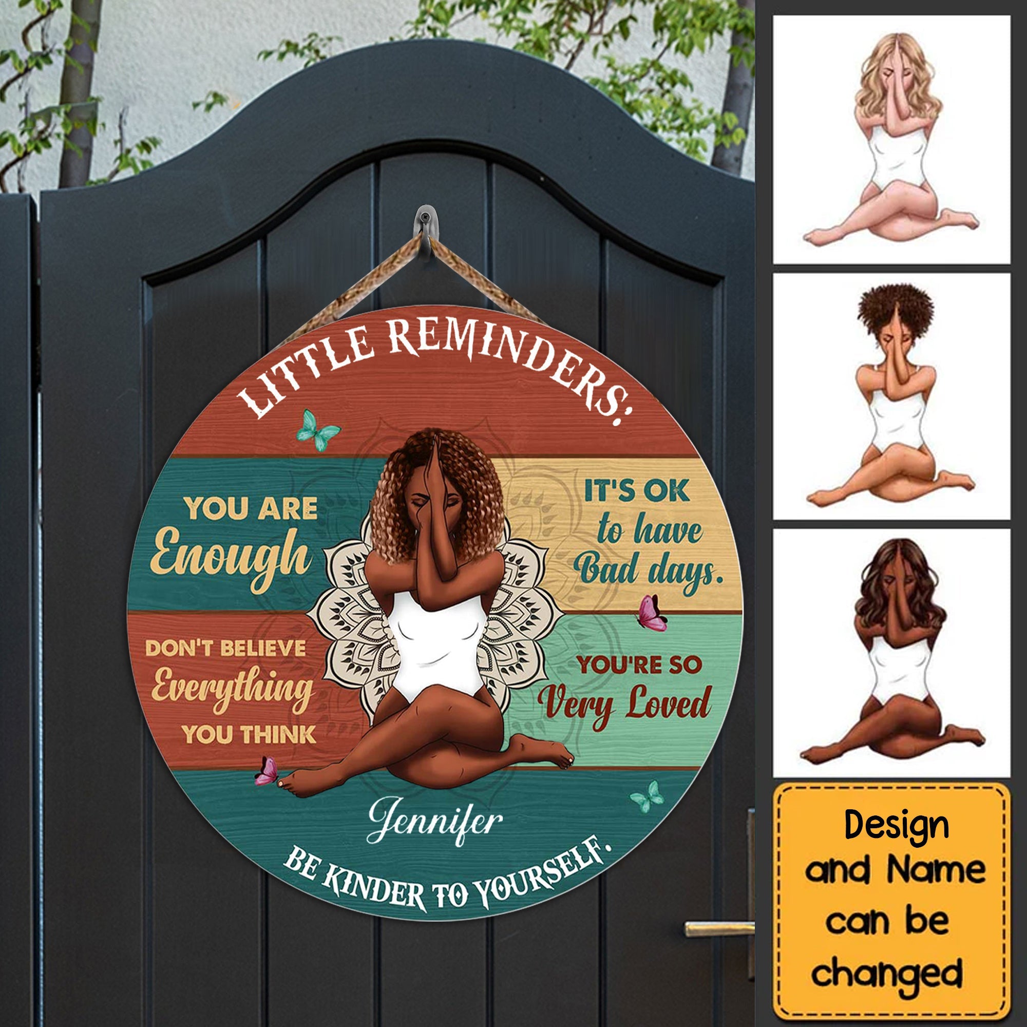 Personalized Little Reminders Gift For Daughter Round Wood Sign