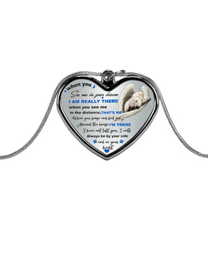 Labrador-sleeping angel Heart Necklace
