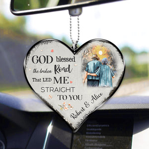 Personalized God Blessed Old Couple Ornament