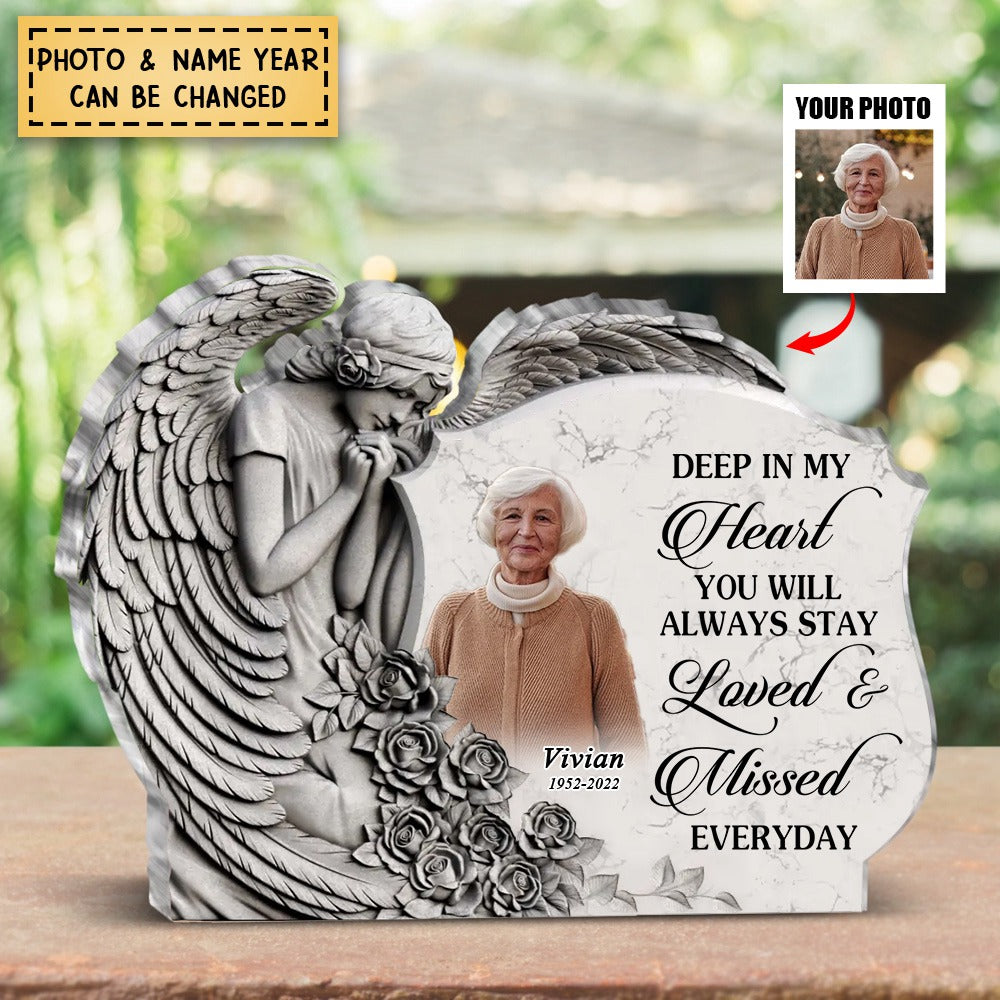 Personalized Angel Praying Memorial Acrylic Plaque