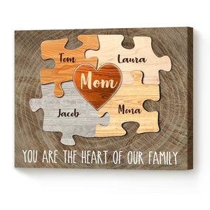 You Are The Piece That Holds Us Together Personalised Puzzle Mom Canvas Prints