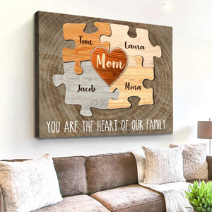 You Are The Piece That Holds Us Together Personalised Puzzle Mom Canvas Prints
