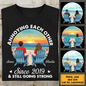 Annoying Each Other Since And Still Going Strong Couple Personalized T-Shirt