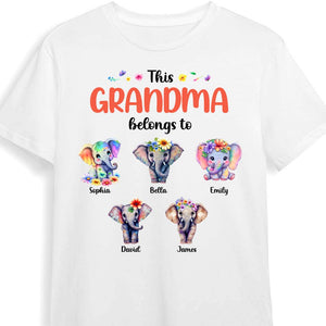 Personalized This Grandma Belongs To Elephant T-Shirt