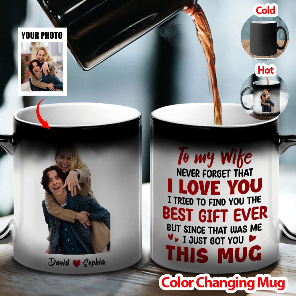I Love You Custom Couple Photo Personalized Color Changing Mug-Valentine's Gifts