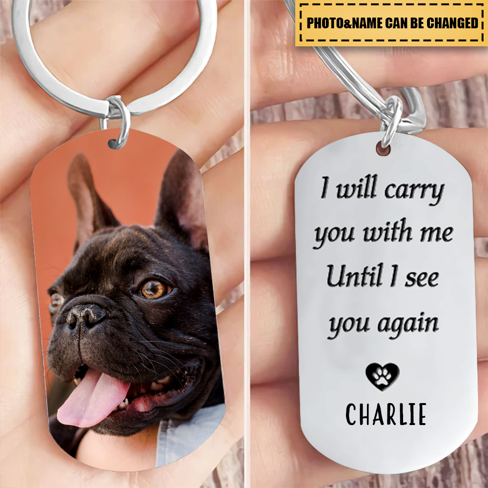 Dog Keychain Dog Memorial Gifts For Loss Of Dog - Personalized Steel Keychains - Pet Memorial Gifts Cat Keychain