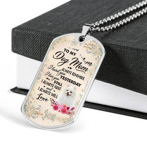 Dog Mom-WHITE Pomeranian-Luxury Necklace