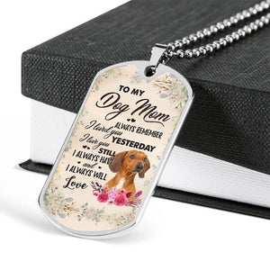 Dog Mom-Red Dachshund-Luxury Necklace