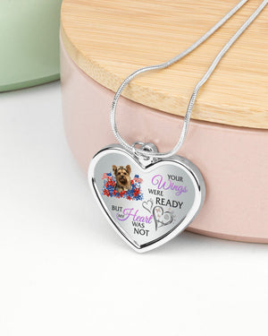 Loyalty-Yorkshire Terrier 2 Your Wings Metallic Heart Necklace
