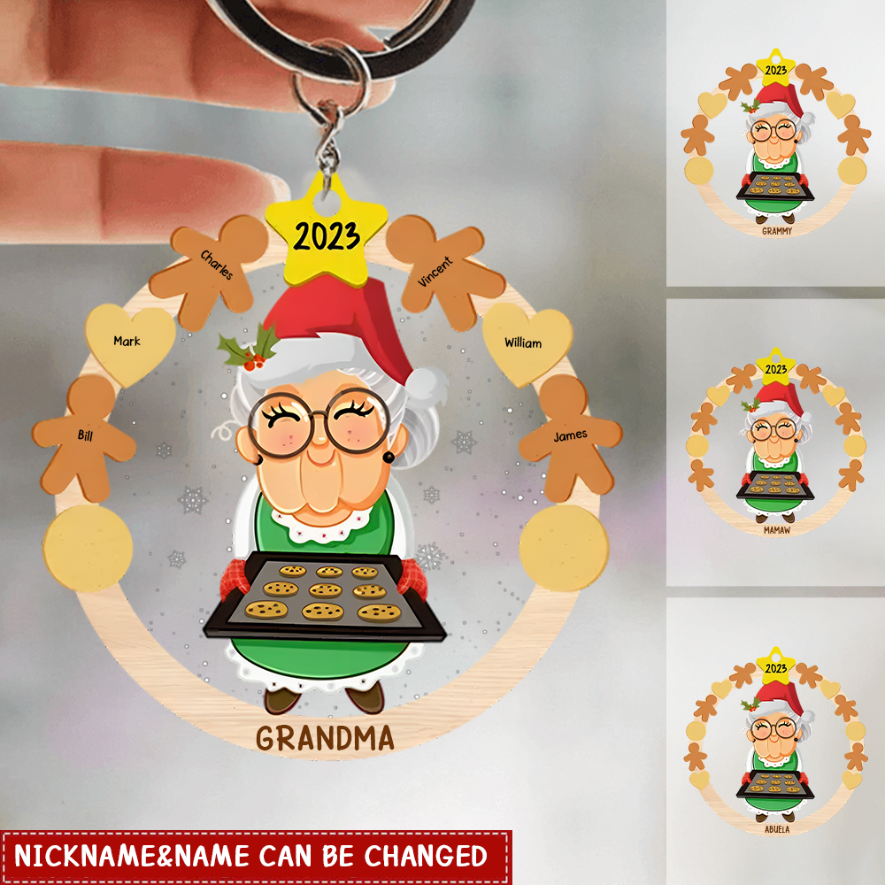 Personalized Grandma's Cookie Tasting Crew Keychain, Gift For Grandma