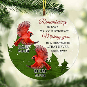 Personalized Remembeting is Easy Cardinal Butterfly Christmas Ornament