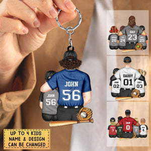 Personalized Softball/Baseball Dad Acrylic Keychain-Gift For Sport Dad