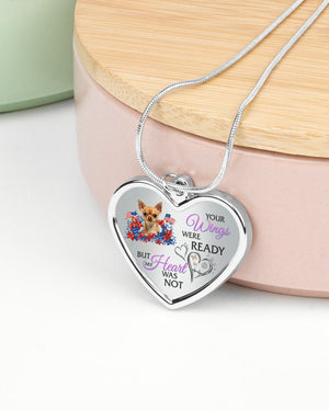 Loyalty-TAN Chihuahua 1 Your Wings Metallic Heart Necklace