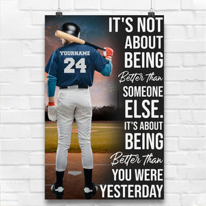 Personalized Gift for Baseball Lovers Poster-Baseball Better Than You Were