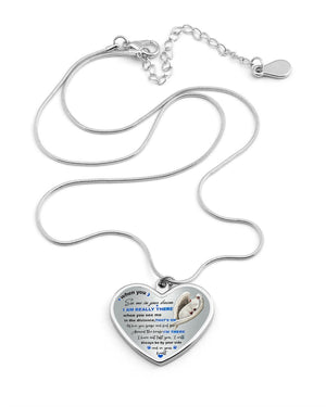 White Staffie-sleeping angel Heart Necklace