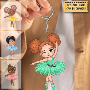 Personalized Gift For Granddaughter Loves Ballet Keychain
