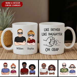 Like Father Like Daughter Fist Bump Handshake - Personalized Mug