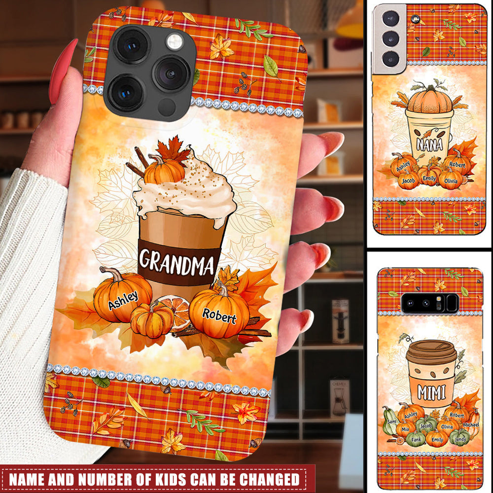 Grandma Mom Mimi Pumpkin Spice Latte Personalized Phonecase