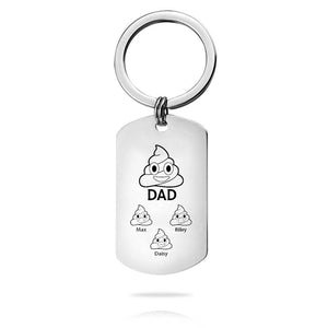 Custom Key Chain - Fathers Day Gift-3 Kids Names