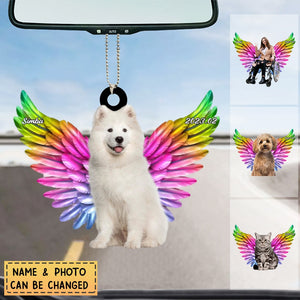 Memorial Personalized Pets with Colorful wing Acrylic Ornament For Pet Lovers