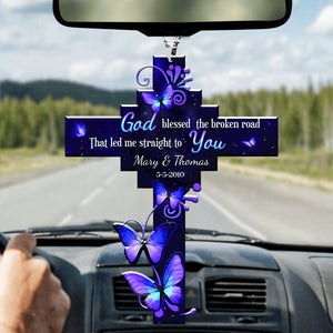 Infinity Galaxy Cross God Blessed Ornament