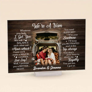 We're a Team Custom Photo Gift For Couple Personalized Acrylic Plaque