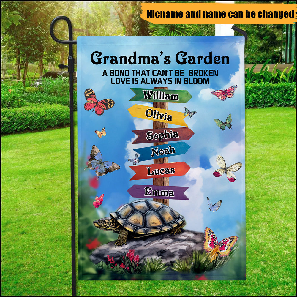 Personalized Grandma Mom's Garden Butterfly Where Love Grows Flag