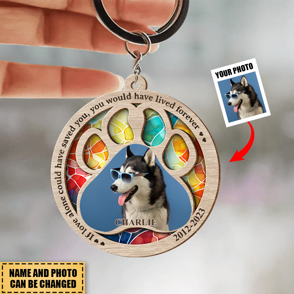 Custom Photo Once By My Side, Forever In My Heart - Memorial Personalized Custom Suncatcher Keychain