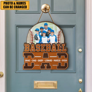 Personalized Custom Photo Shaped Wood Sign-Baseball Dad We Love You, Gift For Dad, Sport Fans