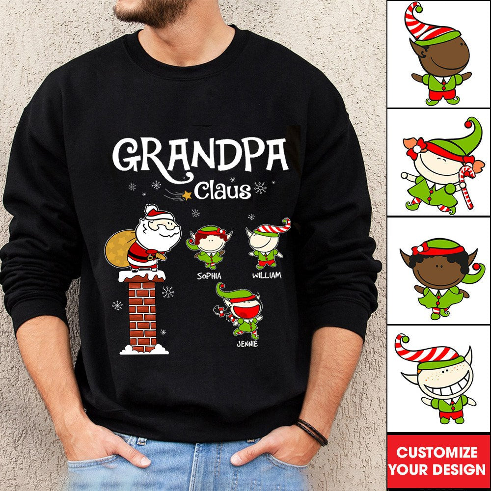 Christmas Gift For Grandpa Santa - Custom Appearance And Name - Personalized Sweatshirt - Family Gift