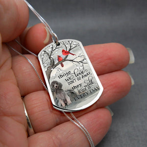 Grey Toy Poodle-Never Go Away-Necklace