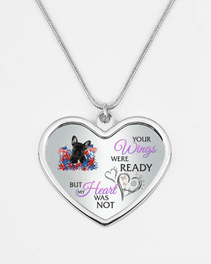 Loyalty-French Bulldog Your Wings Metallic Heart Necklace