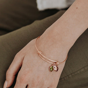 Mother's Day Gift-Family Tree Custom initials leaf birthstones bracelet