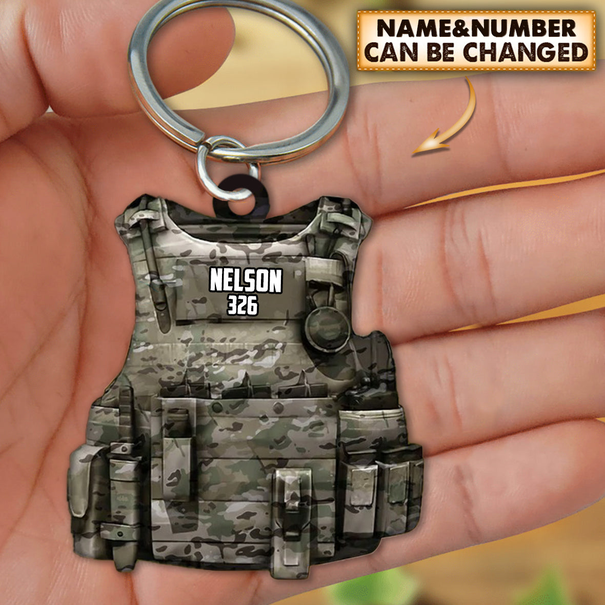 Personalized Military Bulletproof Vest Keychain