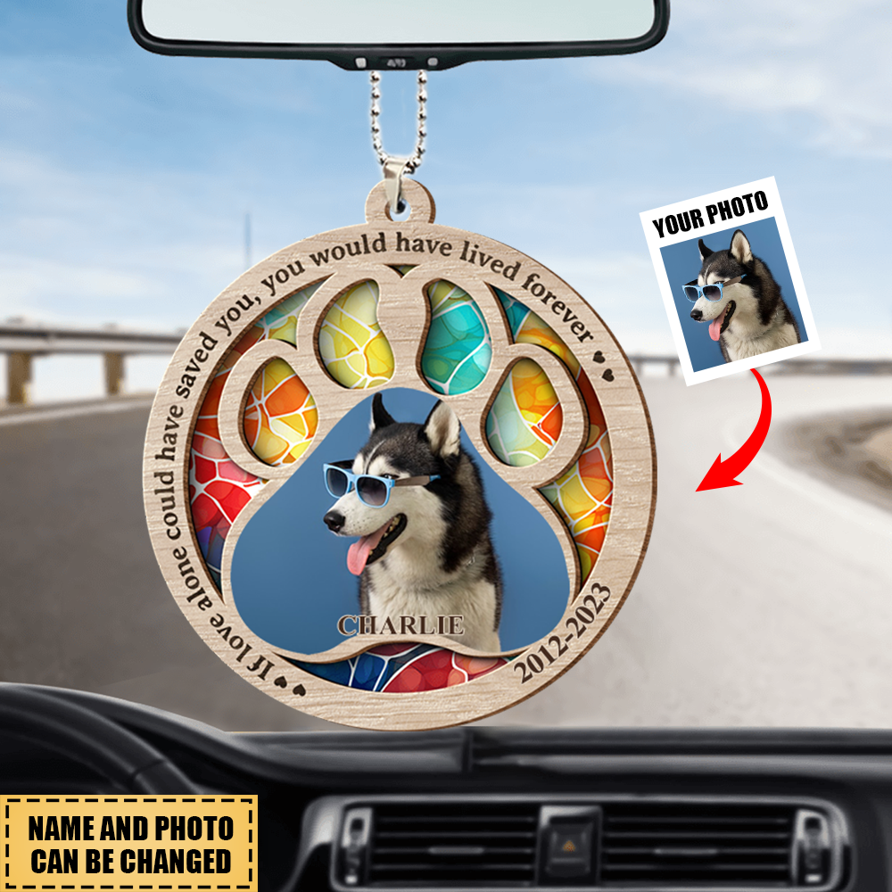 Custom Photo Once By My Side, Forever In My Heart - Memorial Personalized Custom Suncatcher Ornament