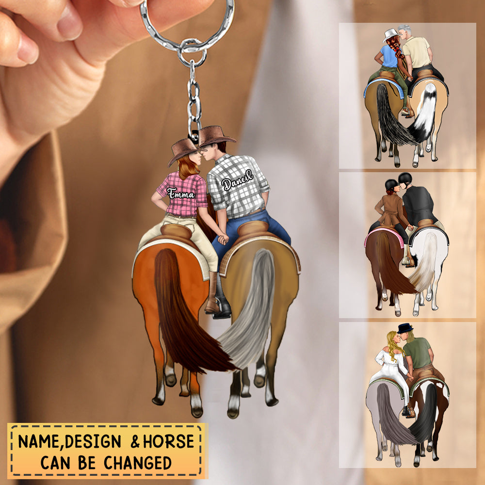 Personalized Gifts Custom Horse Lover For Couples Acrylic Keychain