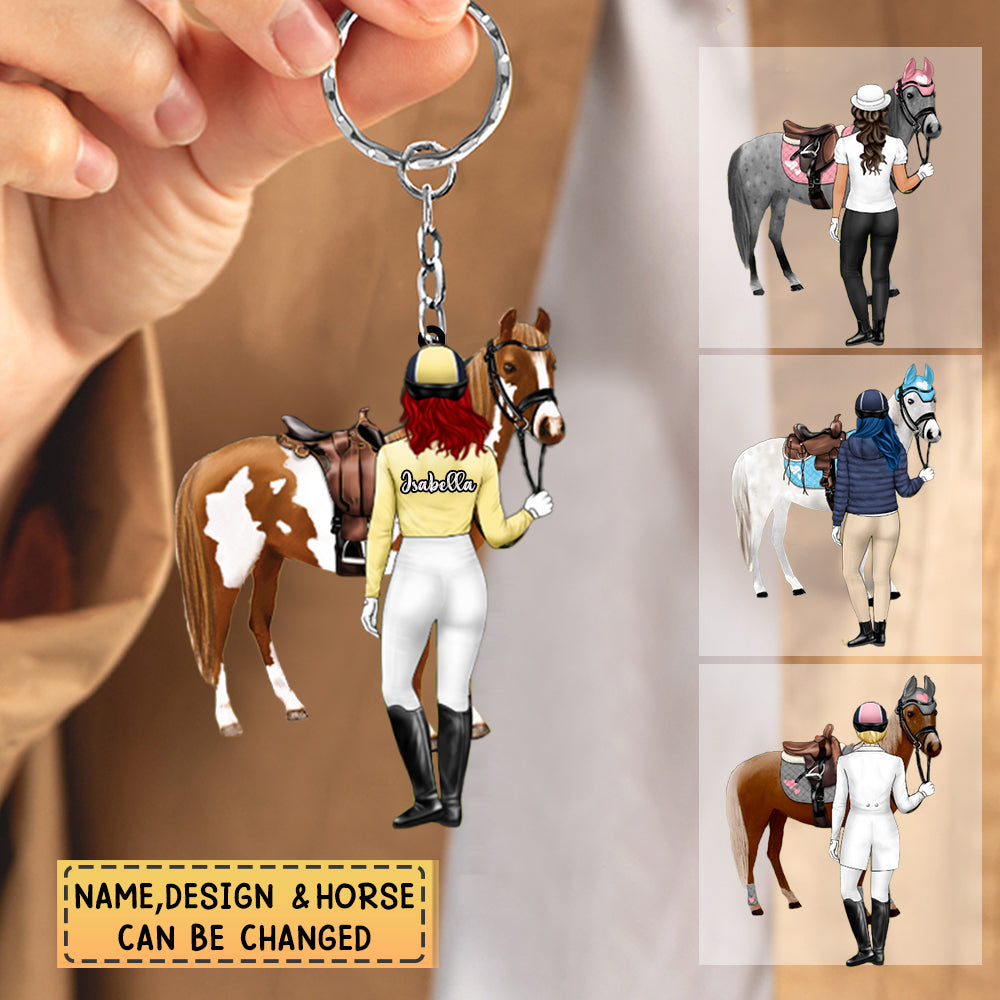 Personalized Gift For Horse Lovers Acrylic Keychain-Just A Girl Who Loves Horses