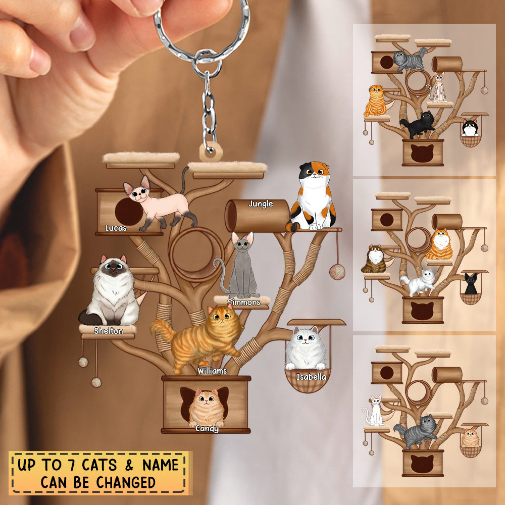 Personalized Cat climber Acrylic Keychain