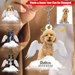 Personalized In Loving Memory Wings Keychain Gift For Pet Lover
