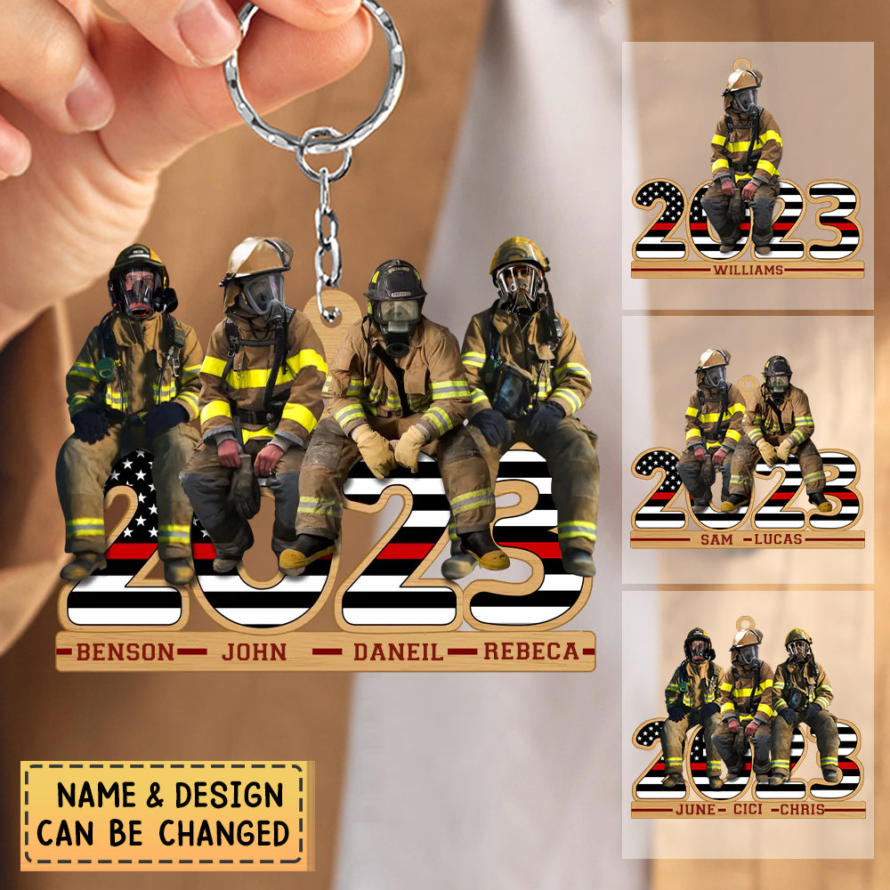 Personalized Gift For Firefighters 2023 Acrylic Keychain