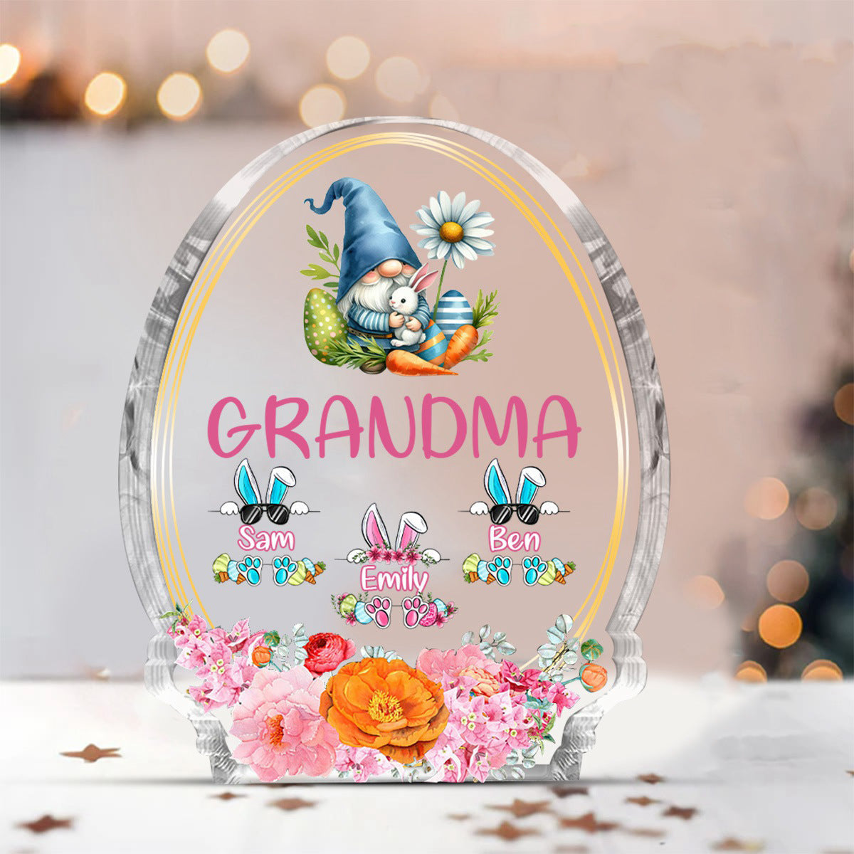 Personalized Easter The Most Awesome Grandma-Shaped Acrylic Plaque