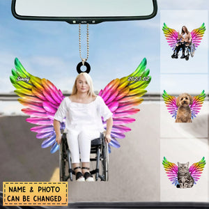 Memorial Personalized Pets with Colorful wing Acrylic Ornament For Pet Lovers